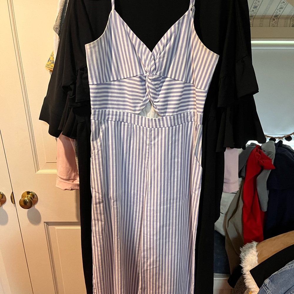 Main Strip Striped Romper, Size L